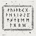 Futhark. Vector runic alphabet