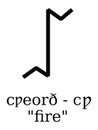 Futhorc Runes Letter of CweorÃÂ° CP Royalty Free Stock Photo