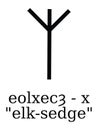 Futhorc Runes Letter of Eolh X