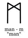 Futhorc Runes Letter of Man M Royalty Free Stock Photo