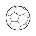 Futsal Ball Outline Flat Icon on White