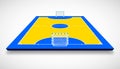 Futsal court or field perspective view vector illustration