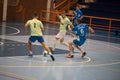 Futsal player in the sports hall Royalty Free Stock Photo