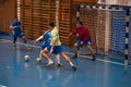 Futsal player in the sports hall Royalty Free Stock Photo