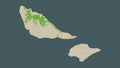 Futuna Island - Wallis and Futuna highlighted. Topo French Royalty Free Stock Photo