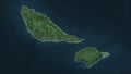 Futuna Island - Wallis and Futuna outlined. High-res satellite