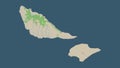 Futuna Island - Wallis and Futuna highlighted. Topo standard Royalty Free Stock Photo