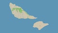 Futuna Island - Wallis and Futuna outlined. Topo German