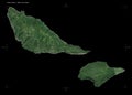 Futuna Island - Wallis and Futuna shape on black. High-res satel Royalty Free Stock Photo