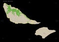 Futuna Island - Wallis and Futuna shape on black. Topo French