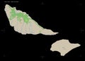 Futuna Island - Wallis and Futuna shape on black. Topo standard