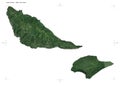 Futuna Island - Wallis and Futuna shape on white. High-res satel Royalty Free Stock Photo