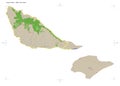 Futuna Island - Wallis and Futuna shape on white. Topo French