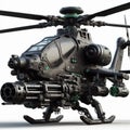 future advanced helicopter with full weapons on white background 2
