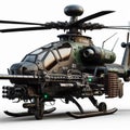 future advanced helicopter with full weapons on white background 3