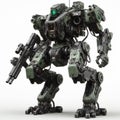 Future advanced robot mech with full weapons on white background Royalty Free Stock Photo