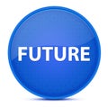 Future aesthetic glossy blue round button abstract