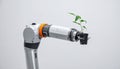 Future of Agriculture - Robot Arm with Seedling Royalty Free Stock Photo