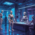 The Future of AI: Robots Collaborating in a High-Tech Lab
