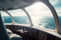 Future airplane cockpit Business airplane private jet illustration generative ai Royalty Free Stock Photo