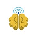 Future brain icon flat design