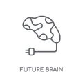 future Brain linear icon. Modern outline future Brain logo conce