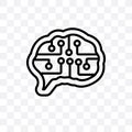 future Brain vector linear icon isolated on transparent background, future Brain transparency concept can be used for web and mobi