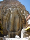 the stone idol structure of Future Buddha in Ladakh, India Royalty Free Stock Photo