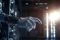 The Future of Business Partnerships: A Robot hand close up - Ai Generated