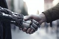 The Future of Business Partnerships: A Robot and Human Handshake - Ai Generated