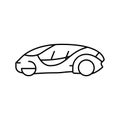 future car self vehicle line icon vector illustration