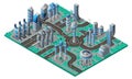 Future City Isometric Composition Royalty Free Stock Photo