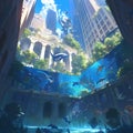 Future City: A Serene Submerged Oasis