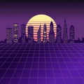 Future city 1980 style Royalty Free Stock Photo