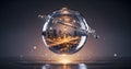 Future Cityscape in a Liquid Sphere Royalty Free Stock Photo