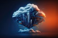 The Future is in the Clouds: Cloud Computing Technology. Generative Ai Royalty Free Stock Photo