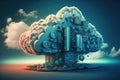The Future is in the Clouds: Cloud Computing Technology. Generative Ai Royalty Free Stock Photo