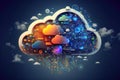 The Future is in the Clouds: Cloud Computing Technology. Generative Ai Royalty Free Stock Photo