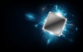 future computer processor, electronic technology background, vector cpu generation