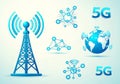 Future of connectivity 5g network tower global communication technology digital age concepts Royalty Free Stock Photo