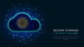 Future cyber security technology. Cloud data or network protection with padlock symbol on abstract blue background. Secure digital Royalty Free Stock Photo