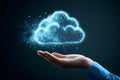the future of data storage and cloud computing technology at your fingertips Royalty Free Stock Photo