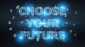Future decision text interface 3D rendering