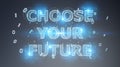 Future decision text interface 3D rendering