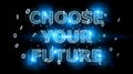 Future decision text interface 3D rendering