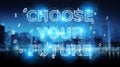 Future decision text interface 3D rendering