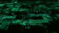 Future digital cyberspace. Sorting and analysis digital data. Technology matrix algorithm. Security storage data. 3d rendering Royalty Free Stock Photo