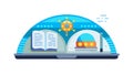 Future Education Hub: Knowledge in a Sci-Fi Dome, vector design Generative AI Royalty Free Stock Photo
