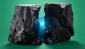 Future of Energy Concept with Split Coal Royalty Free Stock Photo