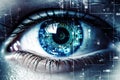 Future eye technology futuristic system secure digital human vision concept Royalty Free Stock Photo